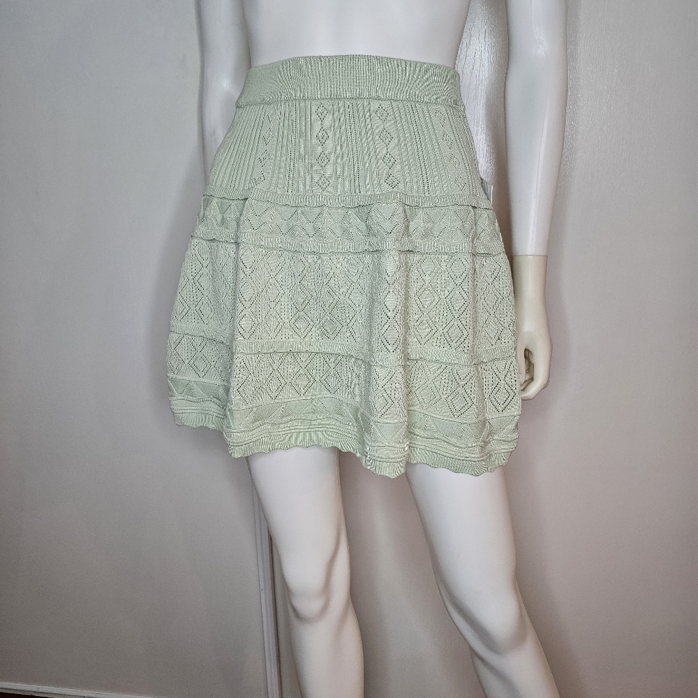 NWT Mint Green Textured Skirt Size S Fairycore
